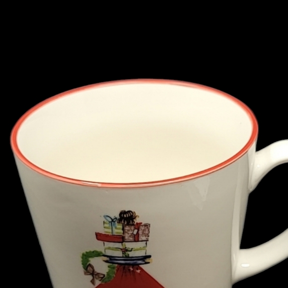 2019 GRAPHIQUE MACKENZIE JENEWEIN CHRISTMAS LADY WITH GIFTS COFFEE MUG - Picture 7 of 11